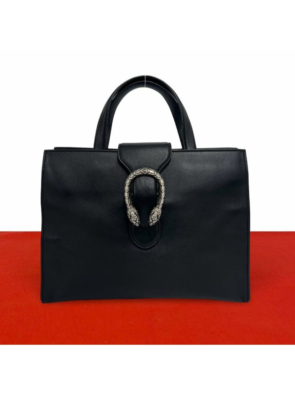 Gucci Dionysus Motif Calf Leather Tote Bag Black